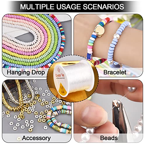 OBSEDE 0.5mm Elastic Cord Beading Threads Stretch String Fibre Crafting Cords for Jewelry Making