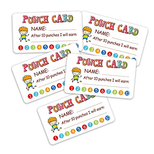 Punch Card, 100pcs Reward Incentive Card for Teacher, Behavior Chart for Kids, Homeschool Classroom Supplies for Motivation