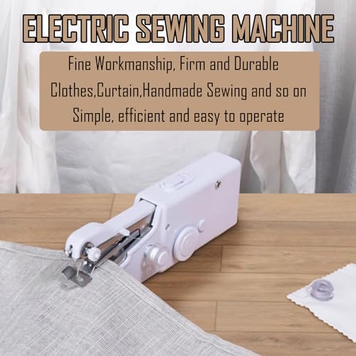 Handheld Sewing Machine, Sewing Machine for Beginners, Battery and USB Operated Mini Sewing Machines, Easy to Operate Portable Sewing Machine for Beginners(White)