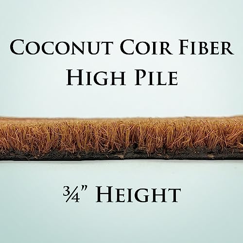 Avera Products Wipe Your Paws Natural Coir Doormat Anti-Slip Rubber Back | 17" x 29" Perfect for Outdoors | Low Maintenance Animal Welcome Mat | Colorful and Fun Pet Approved