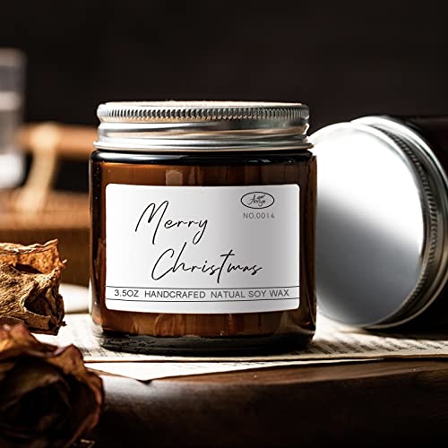 Annye Merry Christmas Scented Candles| Cypress,Peppermint,Rose,Geranium Scented Soy Candle| Christmas,Thanksgiving,Birthday Gift for Women,Men