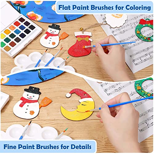 Small Paint Brushes Bulk, Anezus 100 Pcs Paint Brushes for Kids Acrylic Paint Brushes Set with Flat and Round Pointed Paint Brushes Craft Paint Brushes for Classroom Watercolor Canvas Face Painting