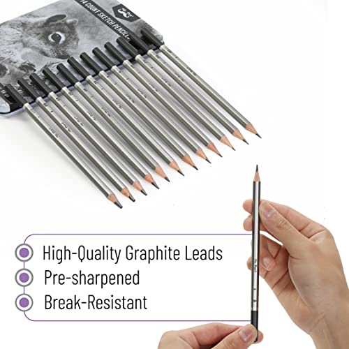 Mr. Pen- Sketch Pencils for Drawing, 14 Pack, for Art, Graphite Pencils for Shading