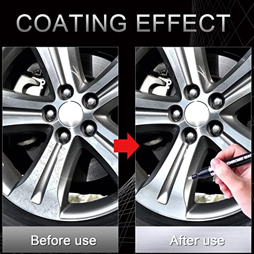 6Pcs Liquid Mirror Chrome Markers, Silver & Gold Oil-based Permanent Chrome Mirror Paint Pens for Model Painting, Repairing, Marking or DIY Art Projects, Waterproof Reflective Gloss Metallic Markers