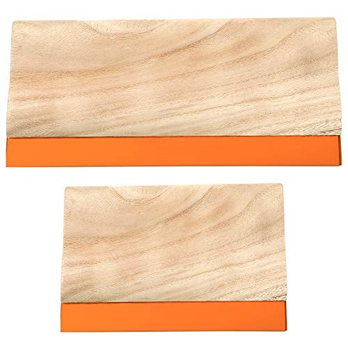 Caydo 2 Pieces 2 Sizes Screen Printing Squeegee, 75 Durometer Wooden Ink Scraper for Screen Printing, 9.4 and 5.9 inch