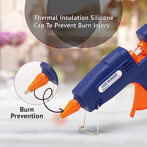 Gluerious Mini Hot Glue Gun with 30 Glue Sticks for Crafts School & Christmas DIY Arts Home Quick Repairs, 20W, Blue