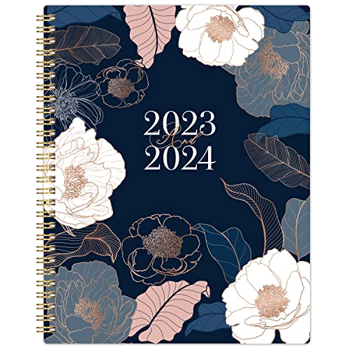 Planner 2023-2024 - Jul.2023 - Jun.2024, Academic Planner/Calendar 2023-2024, 2023-2024 Planner Weekly and Monthly, 8" x 10", Marked Tabs, Flexible Cover, Thick Paper, Perfect for Life Organizing - Engraved Art Floral
