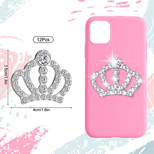 Crystal Rhinestone Crown Embellishments Rhinestone Embellishments Flatback Crystal Accessory for DIY Crafts Jewelry Making Phone Back Shell Wedding Decoration and Present Decoration(48 Pieces)