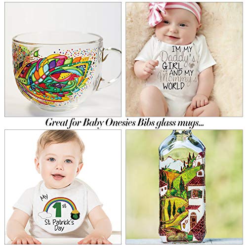 JR.WHITE Fabric Markers Permanent for T Shirts Baby Clothes Onesies Bibs White Pillow Canvas Tote Bags Clothing - No Bleed - Fine Tip - Child Safe & Non Toxic Fabric Paint Pens Set of 24 Colors