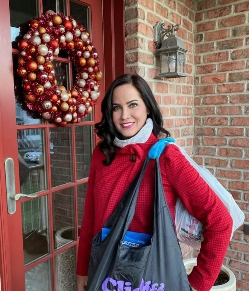 Click & Carry Grocery Bag Carrier, 2 Pack, Black - As seen on Shark Tank, Soft Cushion Grip, Hands Free Grocery Bag Carrier, Plastic Bag Holder, Haul Sports Gear, Click and Carry with Ease