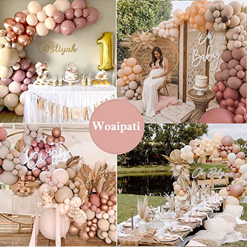Woaipati Balloon Arch Garland Kit,Blush Nude Apricot Party Balloons Decoration Set for Retro Boho Wedding Baby Shower Bridal Engagement Anniversary Graduation Birthday Decorations
