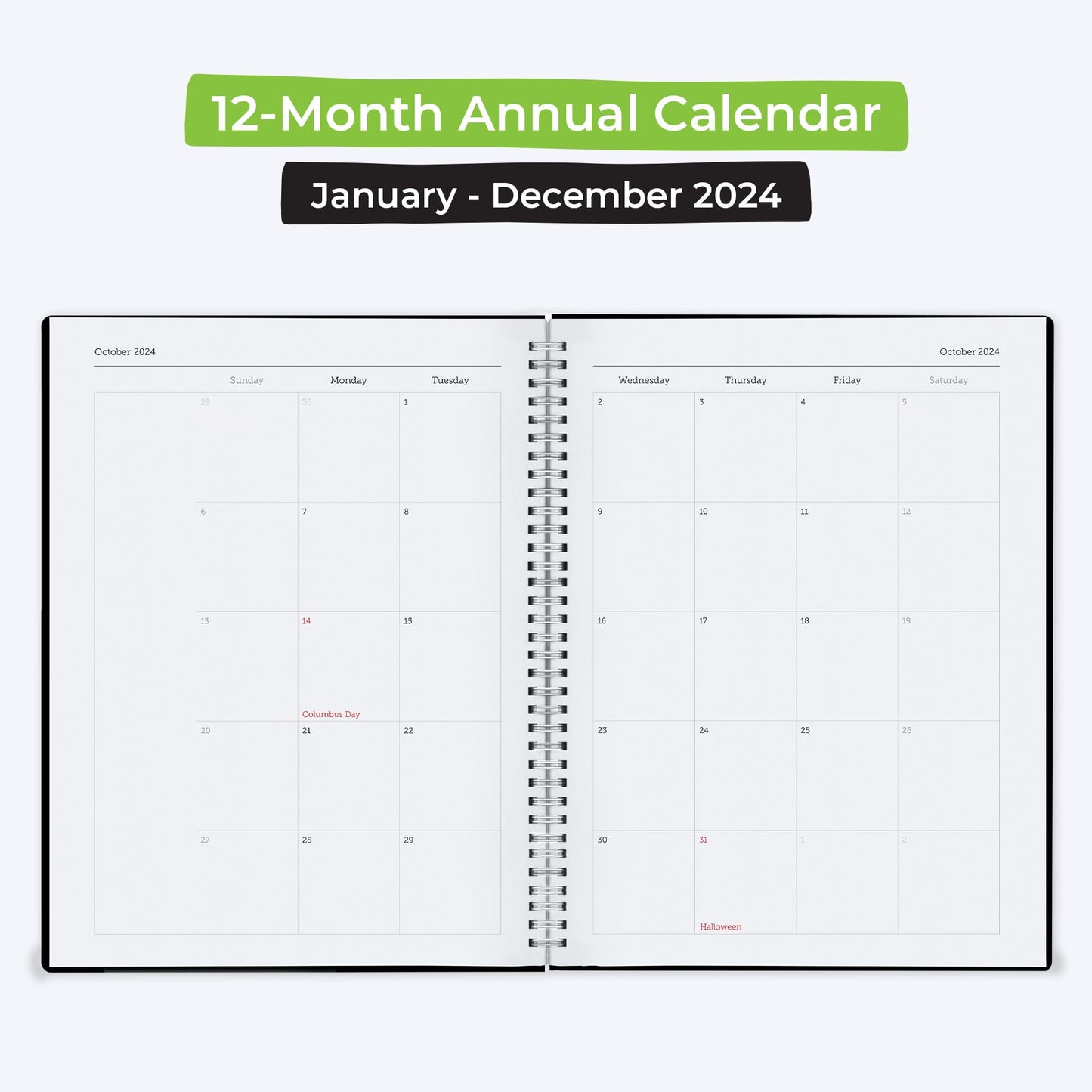WallDeca 2024 Annual Weekly Planner, Weekly & Monthly Planner, Jan 2024 - Dec 2024 | Flexible Cover, Notes Pages, Twin-Wire Binding (2024) (2024 (8.5 x 11-Inch))