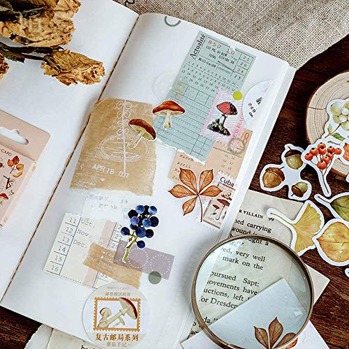 Small Size Fall Scrapbooking Laptop Stickers, 46pcs Doraking Boxed DIY Decoration Autumn Leaves Stickers for Laptop, Planners, Scrapbook, Suitcase, Diary, Notebooks, Album(Falling Leaves, 46pcs/ Box)