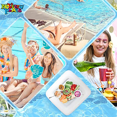 Novelty Place Inflatable Ice Serving Buffet Bar - Salad Food & Drinks Cooler Serving Tray for Summer Party Picnic & Camping (Pack of 1, 25 Inches)