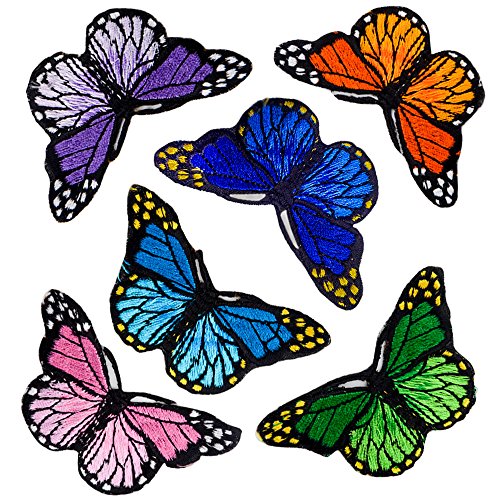 Coopay 16 Pieces Flowers Butterfly Sunflowers Iron on/Sew on Patches Rose Embroidery Applique Patches for Arts Crafts DIY Decor, Jeans, Jackets, Clothing, Bags