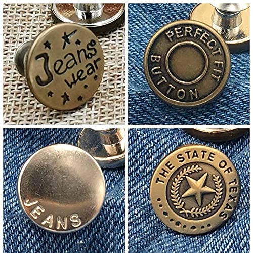 Taoqiao [Upgraded] 8 Sets Perfect Fit Instant Button, Adjustable Jeans Button Instant, 1 inch Buttons Adds Or Reduces an Inch to Any Pants Waist in Seconds
