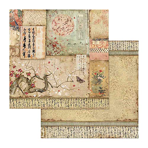 Stamperia International KFT Paper Sheets - Oriental Garden, 30.5 x 30.5 (12" x 12"), Multicoloured