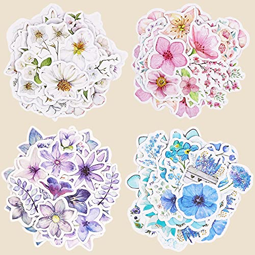 Knaid Flower Stickers Set (360 Pieces) Decorative Assorted Floral Sticker for Scrapbooking Planner Bullet Journals Supplies