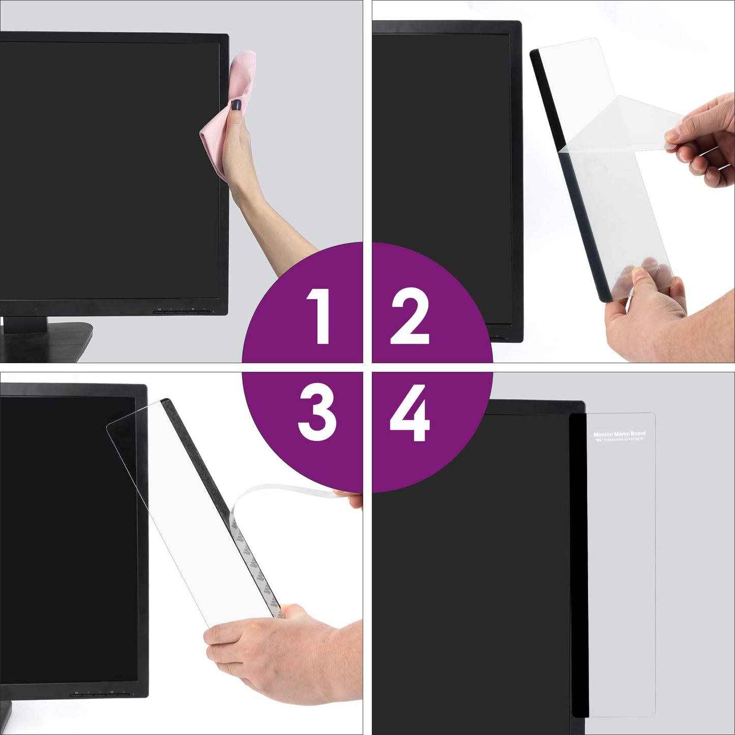 MDOZQ Office Desk Accessories 2pcs Monitor Memo Board Computer Message Board Office Supplies for Women Men Computer Sticky Note Holder Home Office Accessories Desktop Message Office Decor