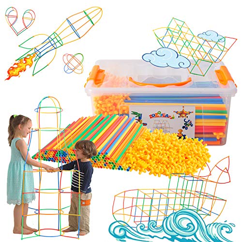 ZOZOPLAY Straw Constructor STEM Building Toys 400 Piece Straws and Connectors Building Sets Colorful Motor Skills Interlocking Plastic Engineering Toys Best Educational Toys Boy & Girl…