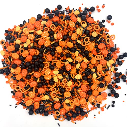 Halloween Sprinkles I 3.5 oz I Orange And Black Sprinkles I Pumpkin Sprinkles I Cake Cupcake Toppers Cookie Dessert Sprinkles Decorations