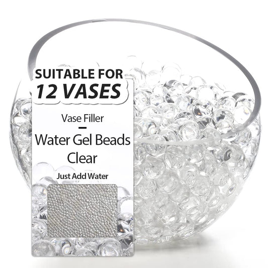 NOTCHIS 40,000 Clear Big Water Gel Beads Vase Fillers Floral Beads, Water Gel Beads Vase Filler for Christmas, Wedding Centerpiece, Candles, Floral Decorations