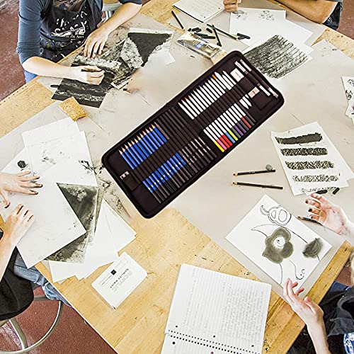 43 colored pencil sets, two sketchbooks with 50 pages, black zipper set, professional watercolor pencils for adults/children, professionals/beginners, durable colored art pencils