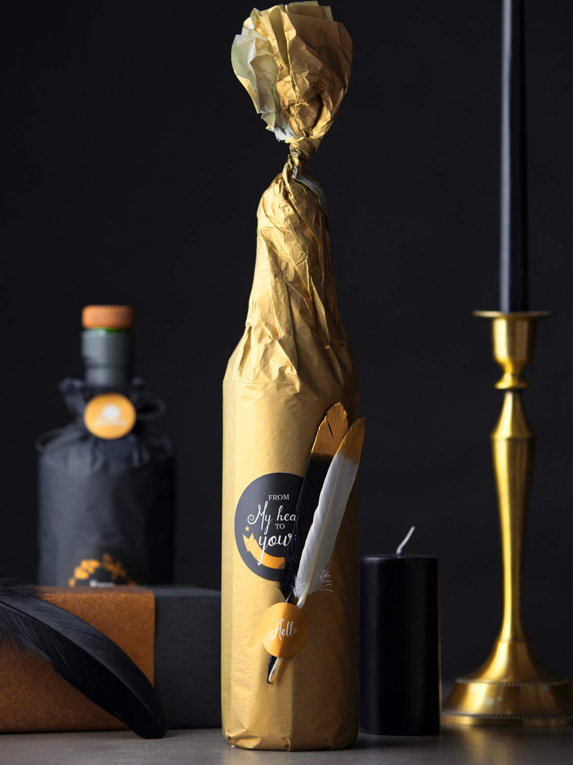 RUSPEPA Gift Wrapping Tissue Paper - Metallic Gold Tissue Paper for DIY Crafts,Pack Bags - 19.5 x 27.5 inches -25 Sheets