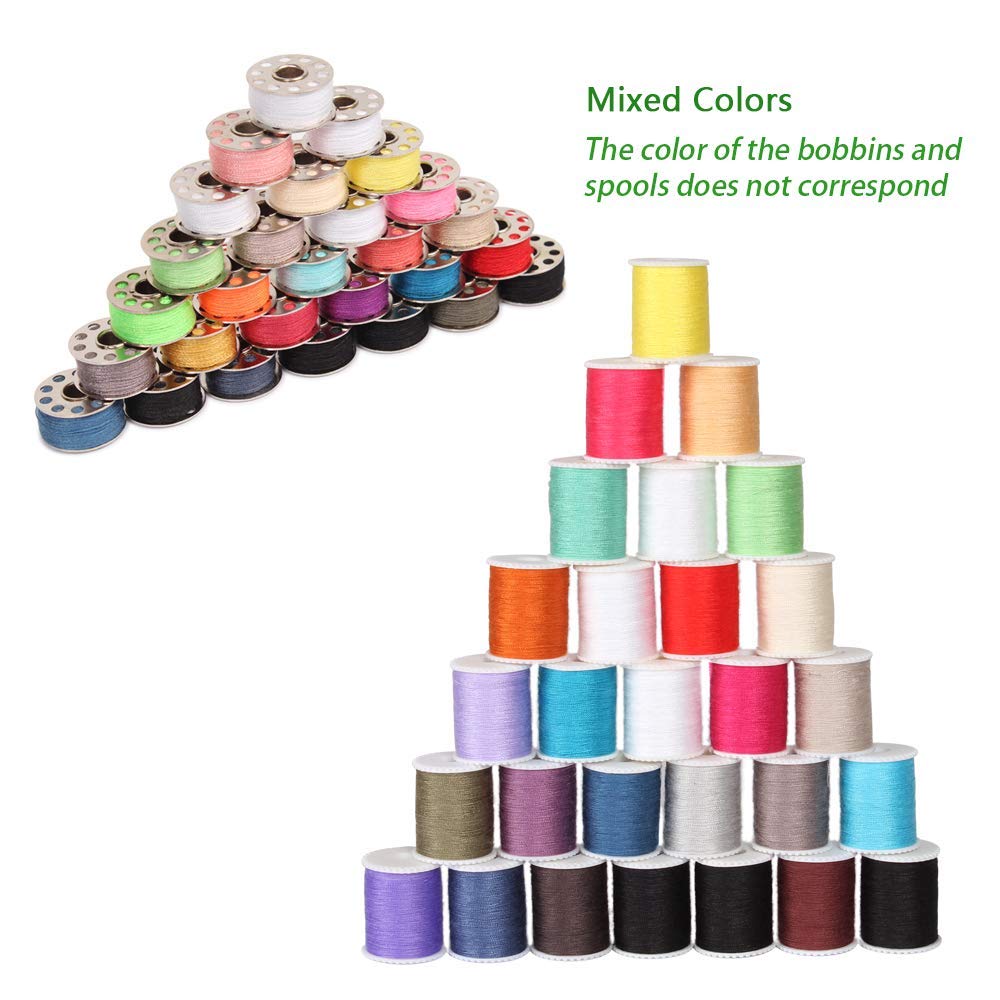 NEX Mini Sewing Thread Spools and Bobbins for Sewing Machine, Hand Sewing