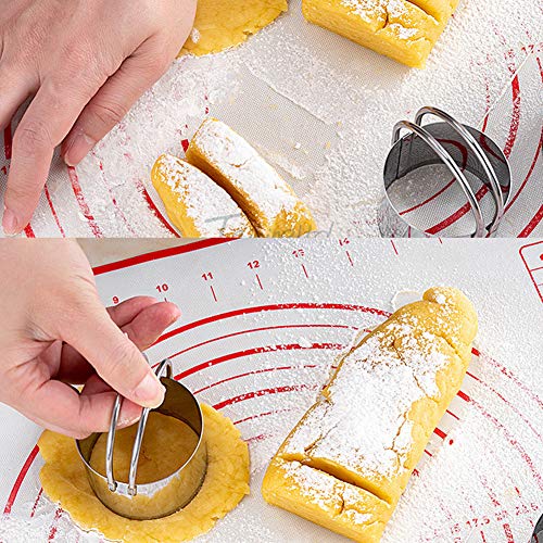 ALLTOP 5 Pieces Circle Biscuit Cutter,Professional Stainless Steel Round Cookies Mold Tool with Ring Handle for Baking Pastry Doughnut