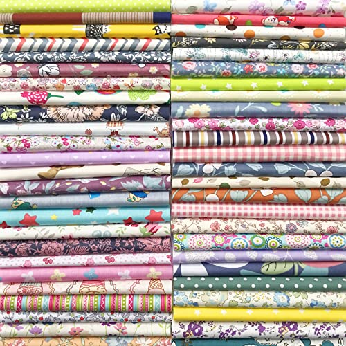 Quilting Fabric, Misscrafts 25pcs 8" x 8" (20cm x 20cm) Cotton Craft Fabric Bundle Patchwork Pre-Cut Quilt Squares for DIY Sewing Scrapbooking Quilting Dot Pattern