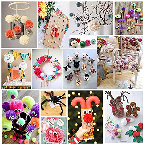 Pom Pom Maker, 4 Sizes Pompom Maker Tool Set for Fluff Ball Weave DIY Wool Yarn Knitting Craft Project for Kids and Adult - RRigo