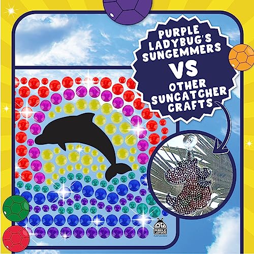SUNGEMMERS Big Gem Mermaid & Dolphin Diamond Window Art Suncatcher Kit for Kids 6-8 9 10, Birthday Gifts for 7 Year Old Girl, Mermaid Gifts - Crafts for Girls Ages 8-12