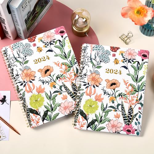 2024 Planner – Jan.2024 – Dec.2024, Planner 2024, 8" x 10", 2024 Calendar Planner with Weekly ＆ Monthly Spread, Tabs, Twin-Wire Binding, Thick Paper, Flexible Cover, Check Boxes as To-do List ＆ Notes