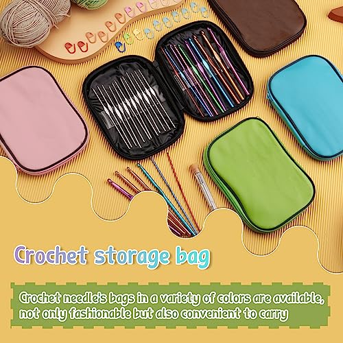 IMZAY 54 Pcs Crochet Needles Set, Crochet Hooks Kit with Storage Case, Ergonomic Knitting Needles Blunt Needles Stitch Marker DIY Hand Knitting Craft Art Tools for Beginners-Pink