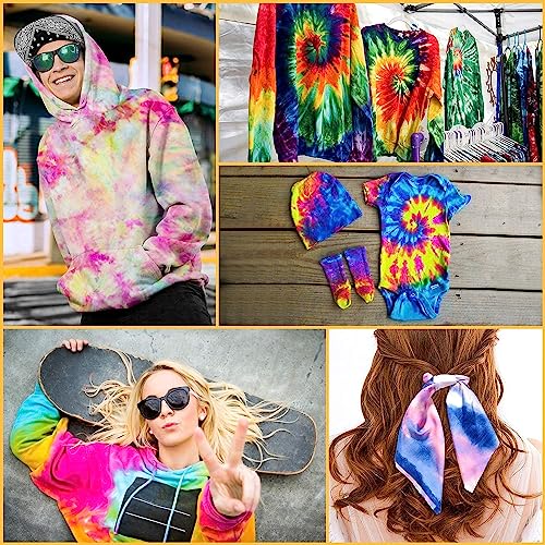 DIY Tie Dye Kits, Emooqi 15 Colours Vibrant Tie Dye Kits with Rubber Bands Gloves Sealed Bag Apron and Table Covers for Arts and Crafts Fabric Textile Party DIY Handmade Project