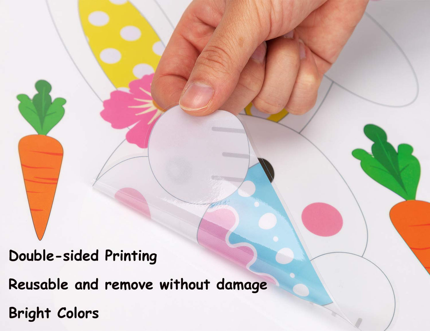 361PCS Easter Bunny Window Cling Decorations - Egg Hunt Games Decals Home Party Ornaments