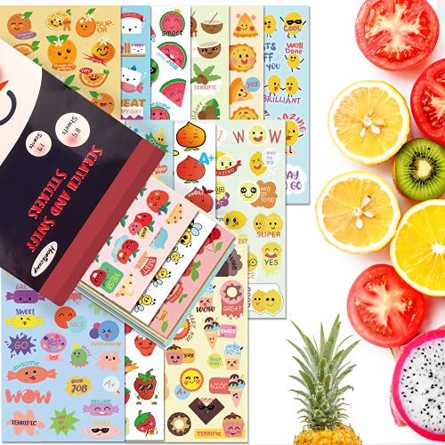 HORIECHALY Scratch and Sniff Stickers, 85 Sheets with 17 Different Scents. More 320 Designs as Rewards, Christmas Gifts, Decorations, Games for Children, Teachers, Parents, etc.