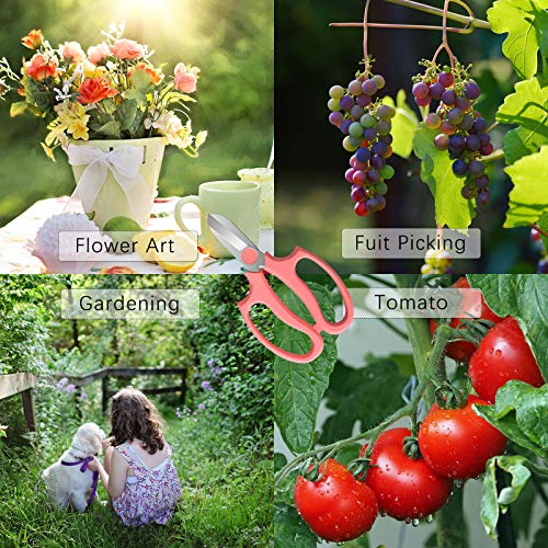 Leize Garden Flower Scissors, Premium Thickened Stainless Steel Floral Shears, Strong Pruner for Flowers, Branches and Leaves