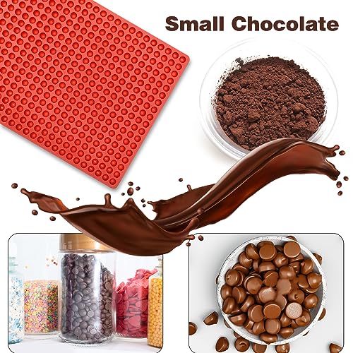 Palksky 468-Cavity Mini Round Silicone Mold/Chocolate Drops Mold/Dog Treats Pan/Semi Sphere Gummy Candy Molds for Ganache Jelly Caramels Cookies
