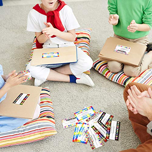 320 Pieces Punch Cards, Incentive Loyalty Reward Card Student Awards Loyalty Cards for Business, Classroom, Kids Behavior, Students, Teachers, 3.5 x 2 Inch, 4 Styles()