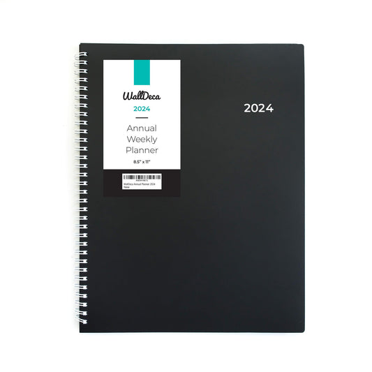 WallDeca 2024 Annual Weekly Planner, Weekly & Monthly Planner, Jan 2024 - Dec 2024 | Flexible Cover, Notes Pages, Twin-Wire Binding (2024) (2024 (8.5 x 11-Inch))