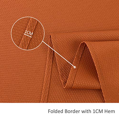 maxmill Rectangle Textured Tablecloth Waterproof Spillproof Wrinkle Free Table Cloth, Kitchen Dinning Tabletop Thanksgiving Decoration, Table Cover for Outdoor and Indoor, 52 x 70 Inch, Rust