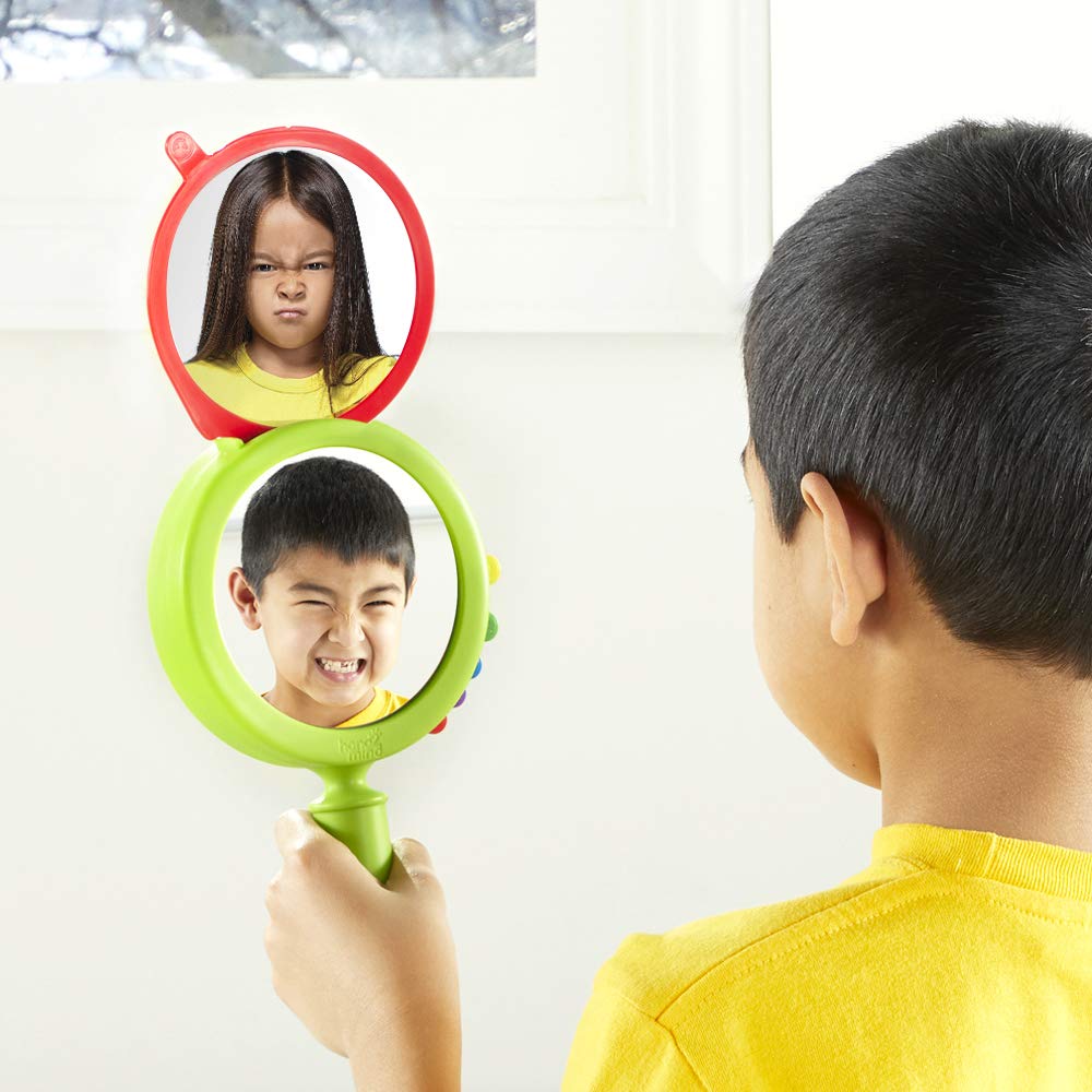 hand2mind See My Feelings Mirror, Social Emotional Learning Activities, Play Therapy Toys, Autism Learning Materials, Kids Anxiety Relief, Anger Management Toys, Calm Down Corner Supplies (Set of 1)