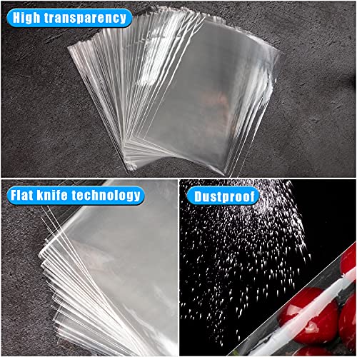 Labeol 300pcs Cellophane Treat Bags with Ties, Clear Goodie/Gift Bags For Candy, Cookie, Party Favor, Packaging, 6X9 5X7 4X6