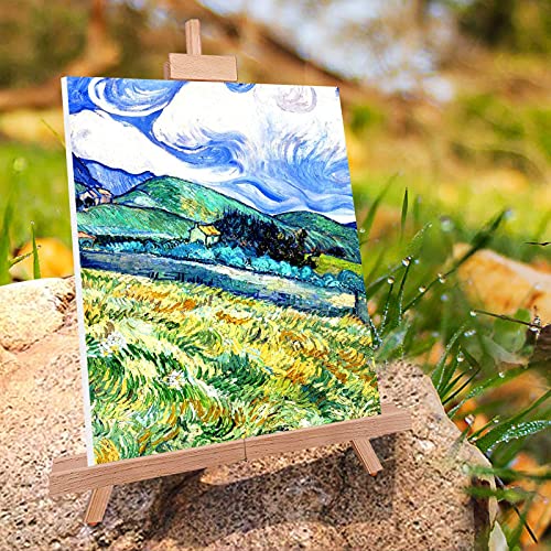 Miratuso Painting Easel, Folding Wooden Tabletop Easel Stand Holds Highest to 21" Canvas, Portable Desktop Easel Suitable for Artists, Beginners, Students