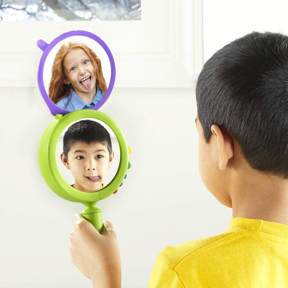 hand2mind See My Feelings Mirror, Social Emotional Learning Activities, Play Therapy Toys, Autism Learning Materials, Kids Anxiety Relief, Anger Management Toys, Calm Down Corner Supplies (Set of 1)