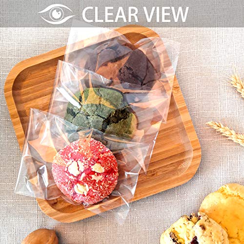 350 Pcs 4x6" Clear Cookie Bags, Self Sealing Cellophane Treat Bags, Great for Gift Giving or Party Favors Packaging, Resealable Candy, Dessert, Bakery Cello Wrapper Bags