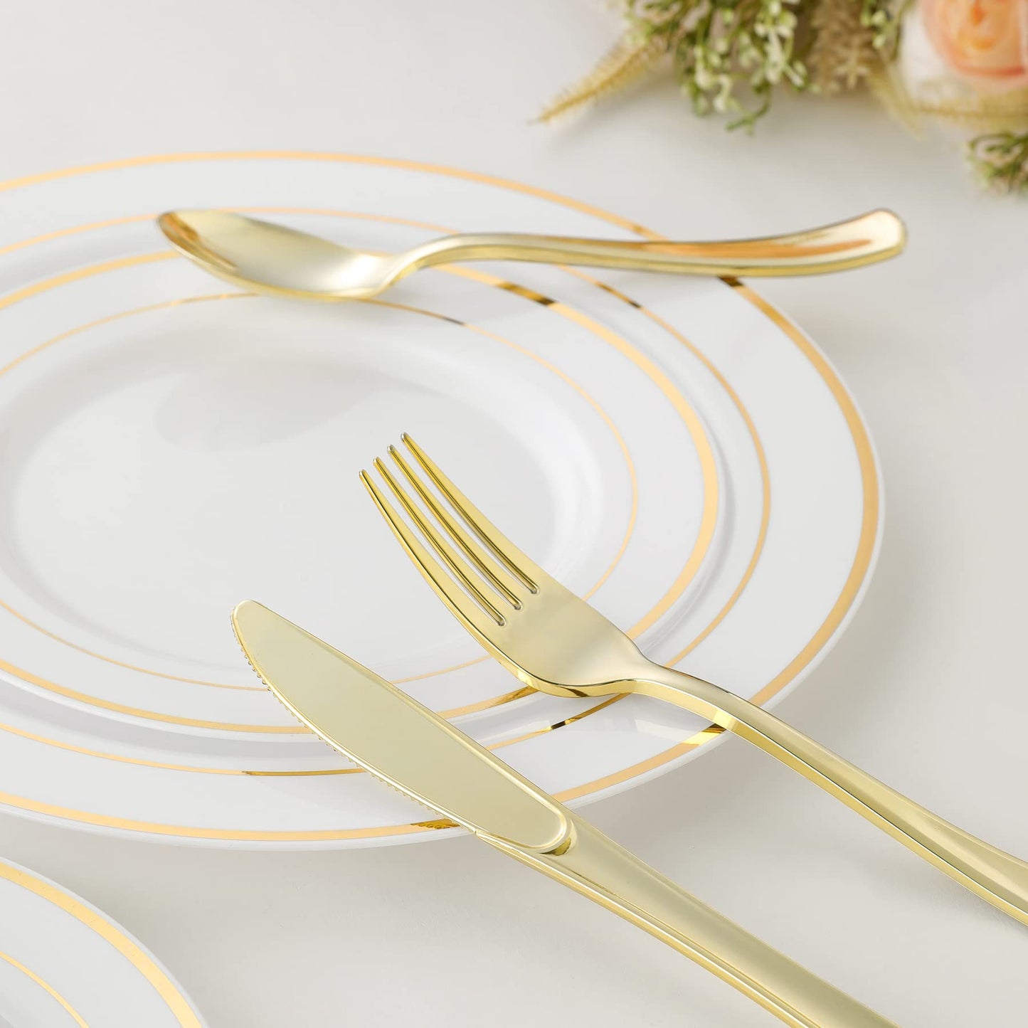 N9R 72Pcs Gold Plastic Forks, Solid, Durable and Heavy Duty Plastic Forks, Perfect Utensils for Parties, Weddings and other Formal Events