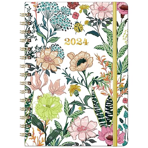 mstf 2024 Planner – Weekly ＆ Monthly Planner 2024, Jan. 2024 – Dec. 2024, 6.4" x 8.5" with Tabs, Flexible Hardcover, Thick Paper, Strong Twin-Wire Binding, Back Pocket, Inspirational Quotes ＆ Notes